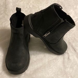 UGG children’s black leather boot size 12 great condition